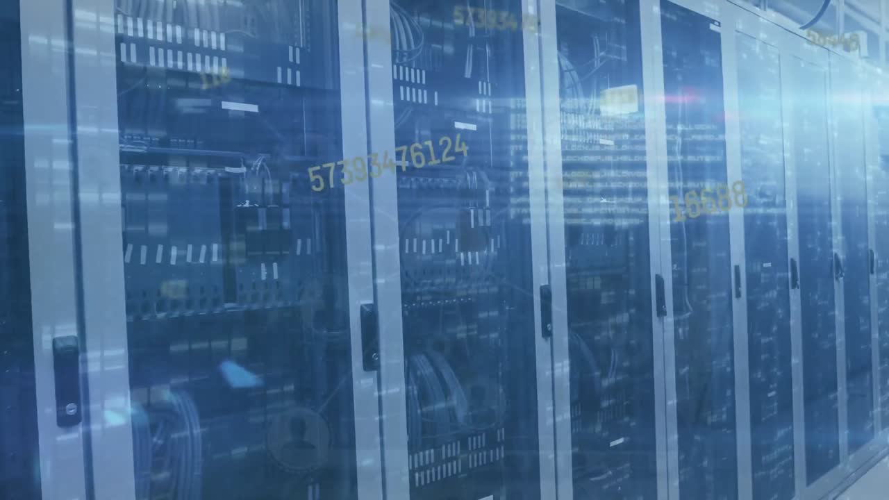 Animation of data processing over server room