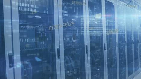 animation of data processing over server room