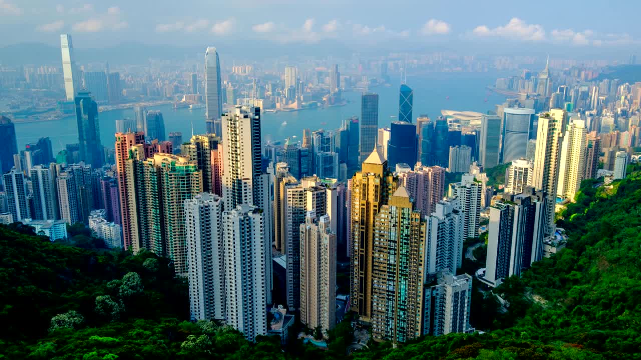 홍콩 다운타운 스카이 라인의 타임 스 - 홍콩, 중국