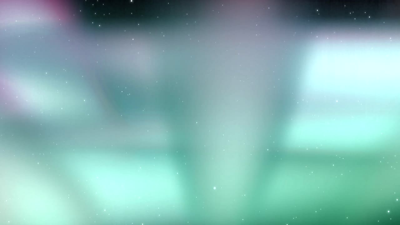 밤하늘에서 움직이는 북극광의 애니메이션