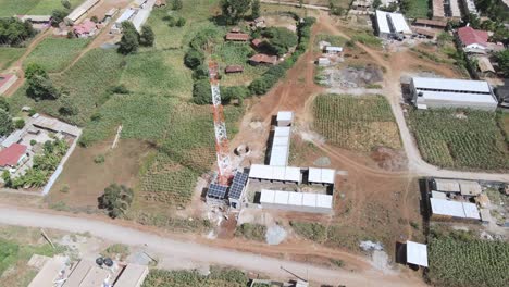 radio tower providing telecommunication service in loitokitok, kenya, africa, aerial