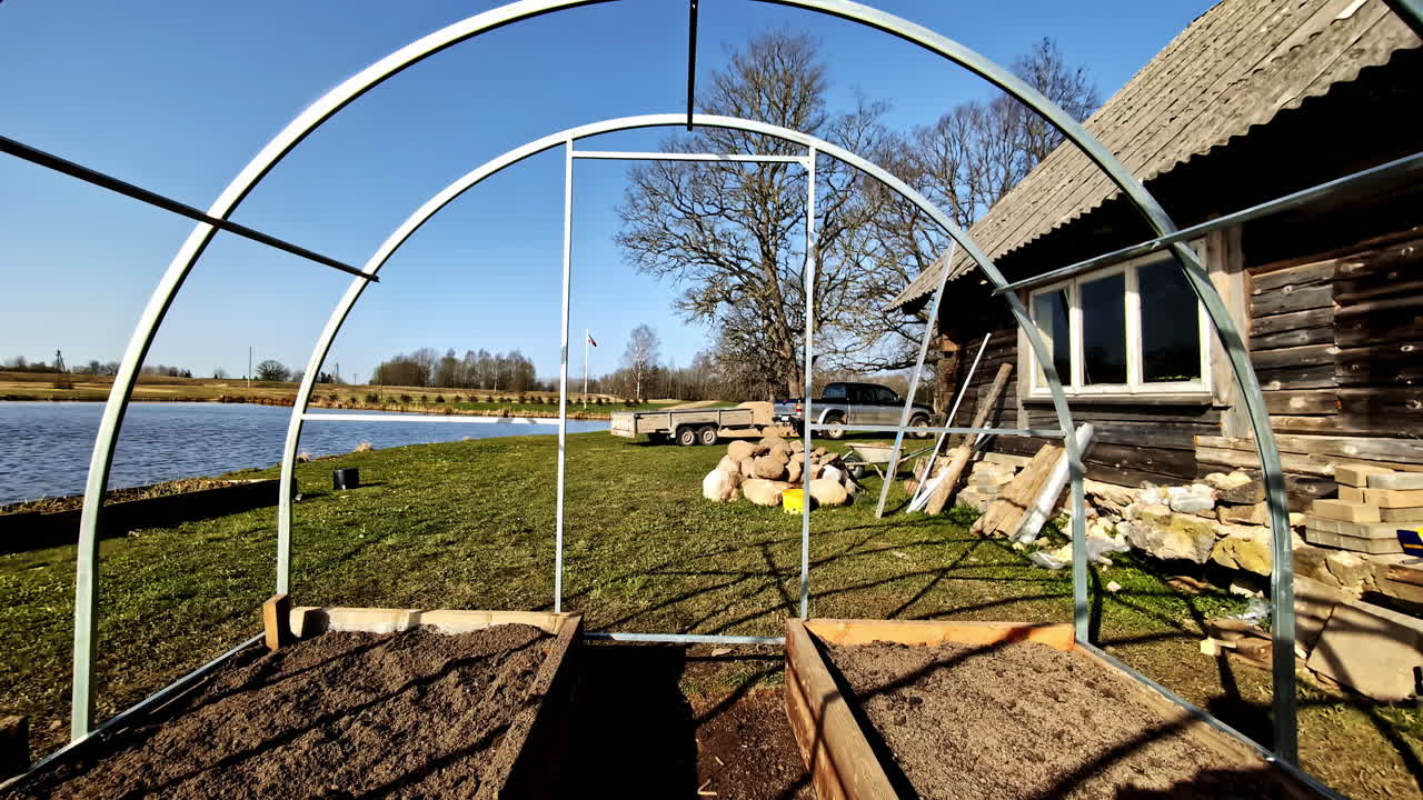 Greenhouse agriculture gardening soil ready to plant outdoor planting season