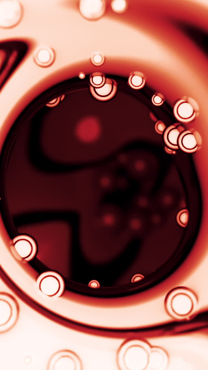 Abstract Red Liquid with Bubbles