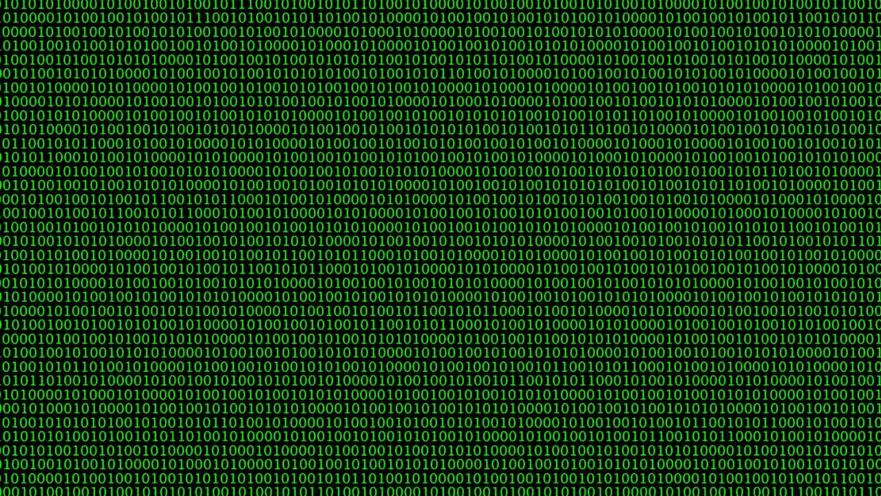 Binary code wall on computer screen