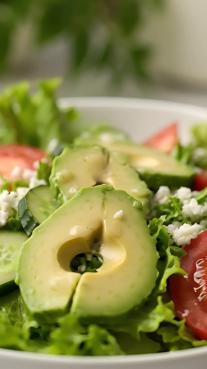Fresh Healthy Salad on Blurred Background 4K