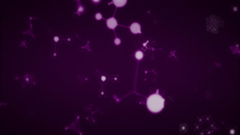 Animation-of-shapes-and-molecules-over-black-background