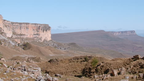 Mountainous Landscape with Rocky Peaks and Valleys