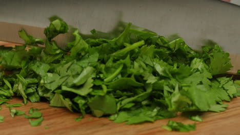 chopping cilantro