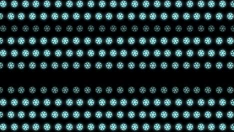 fondo de patrón de navidad de neón estroboscópico de copo de nieve en blanco y negro estroboscópico de animación en bucle