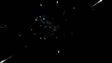 a seamless loop of interstellar travel through a blue wormhole filled with shiny stars. abstract warp in science fiction hyperspace tunnel. looped realistic 3d animation.