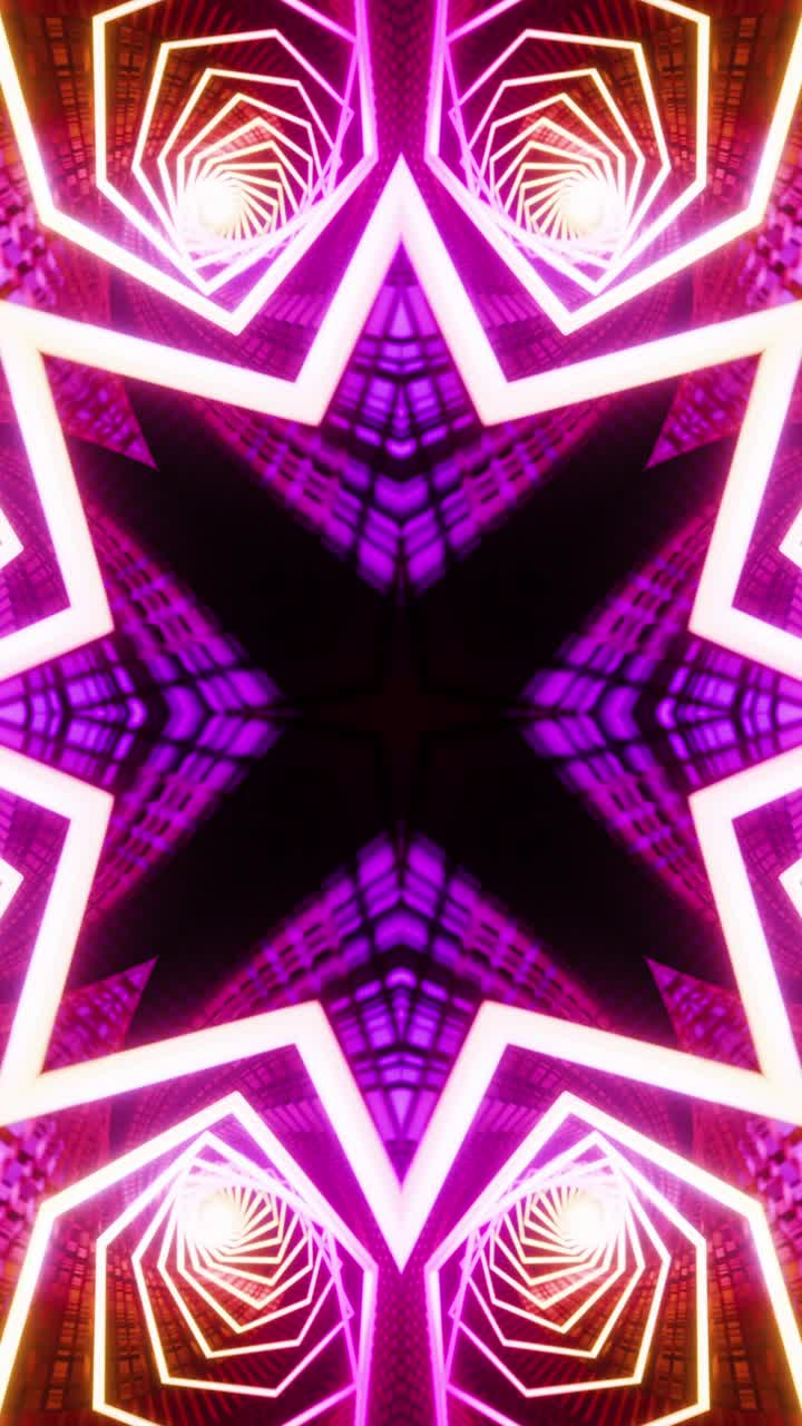 Sfondo animato al neon viola per loop VJ. Video in loop verticale.