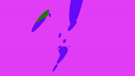 salpicaduras de pintura abstracta en púrpura y rosa sobre fondo verde