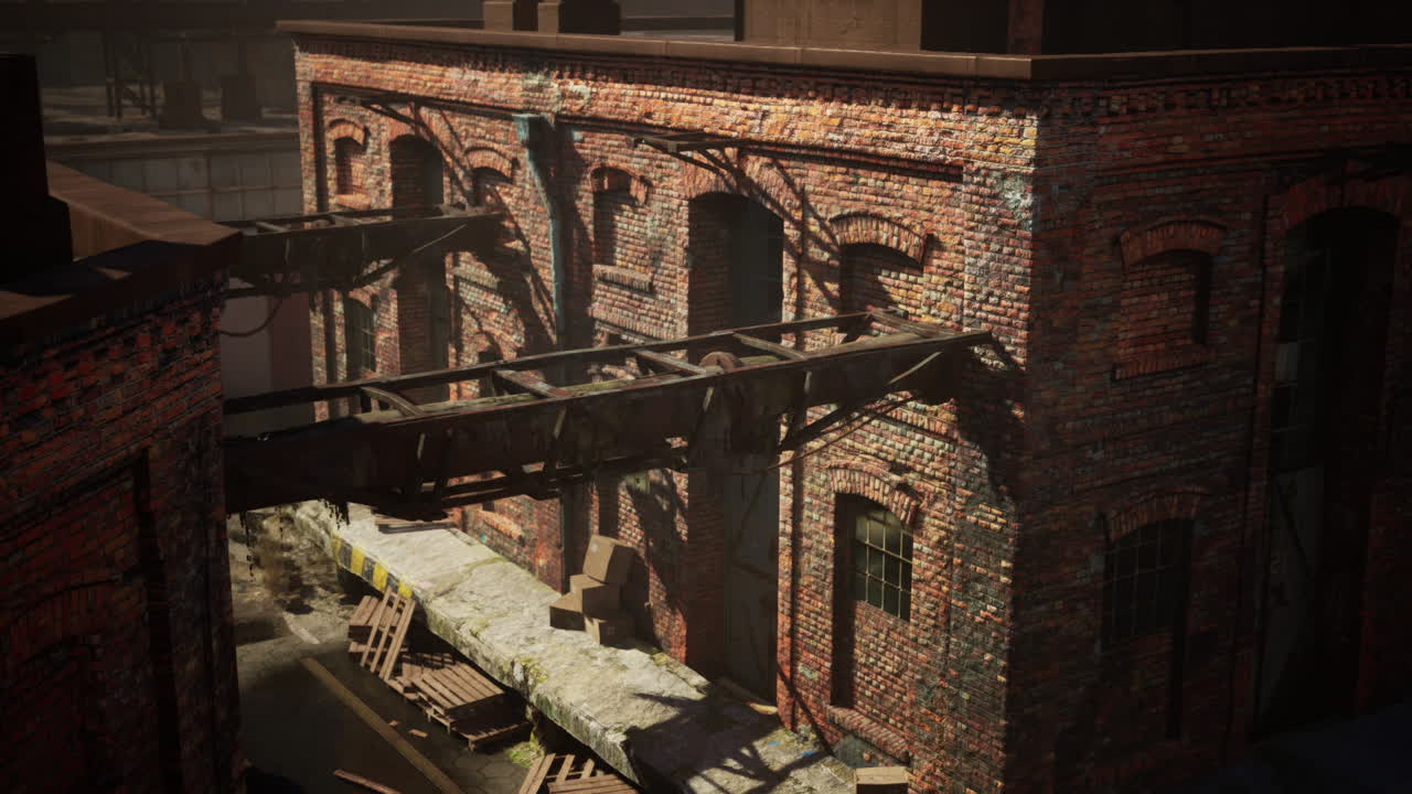 산업 구역 에 있는 오래된, 버려진 벽돌 건물