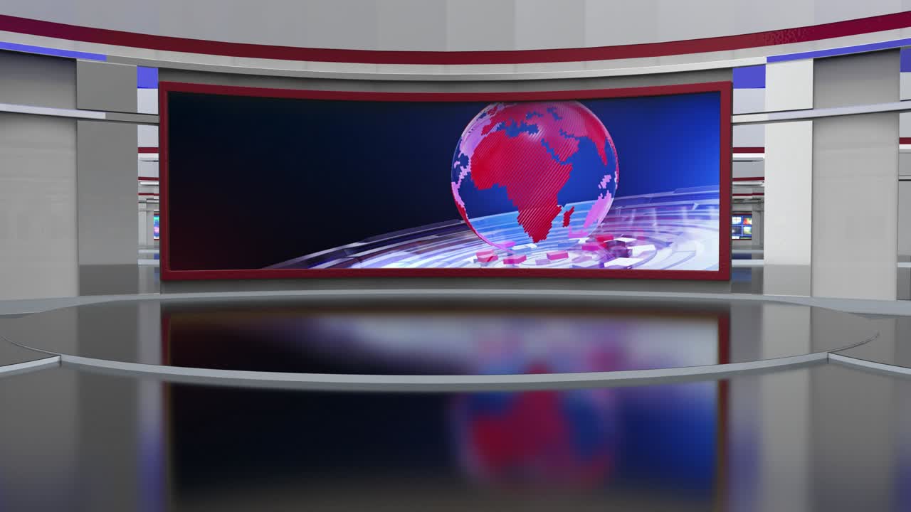 el bucle de fondo del estudio de noticias virtual en 3d