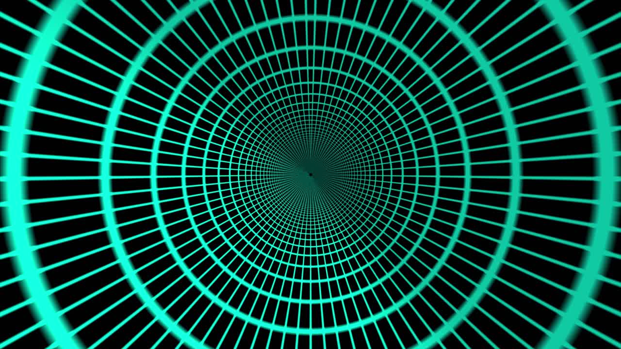 animación de renderización 3d de agujero de gusano de cuadrícula multicolor