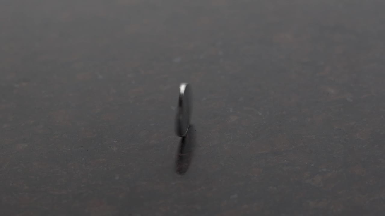 동전 회전 슬로우 모션 인디언 2 루페스 헤드 개미가 아래에서 깨어납니다.