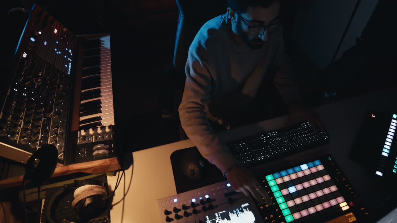 mezcla en el estudio de producción