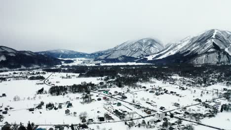 aerial view of snow in hakuba