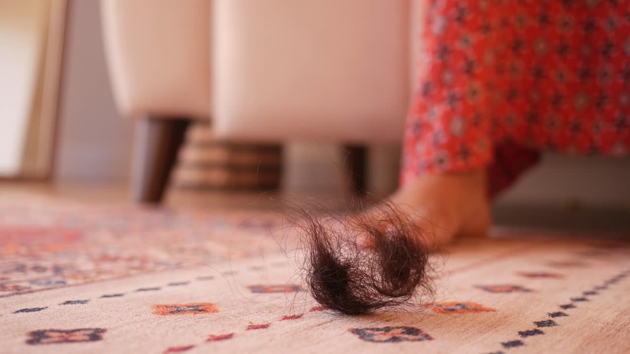 카에 떨어진 머리카락