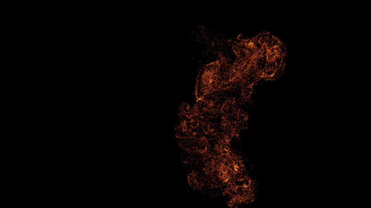 simulación de partículas naranja