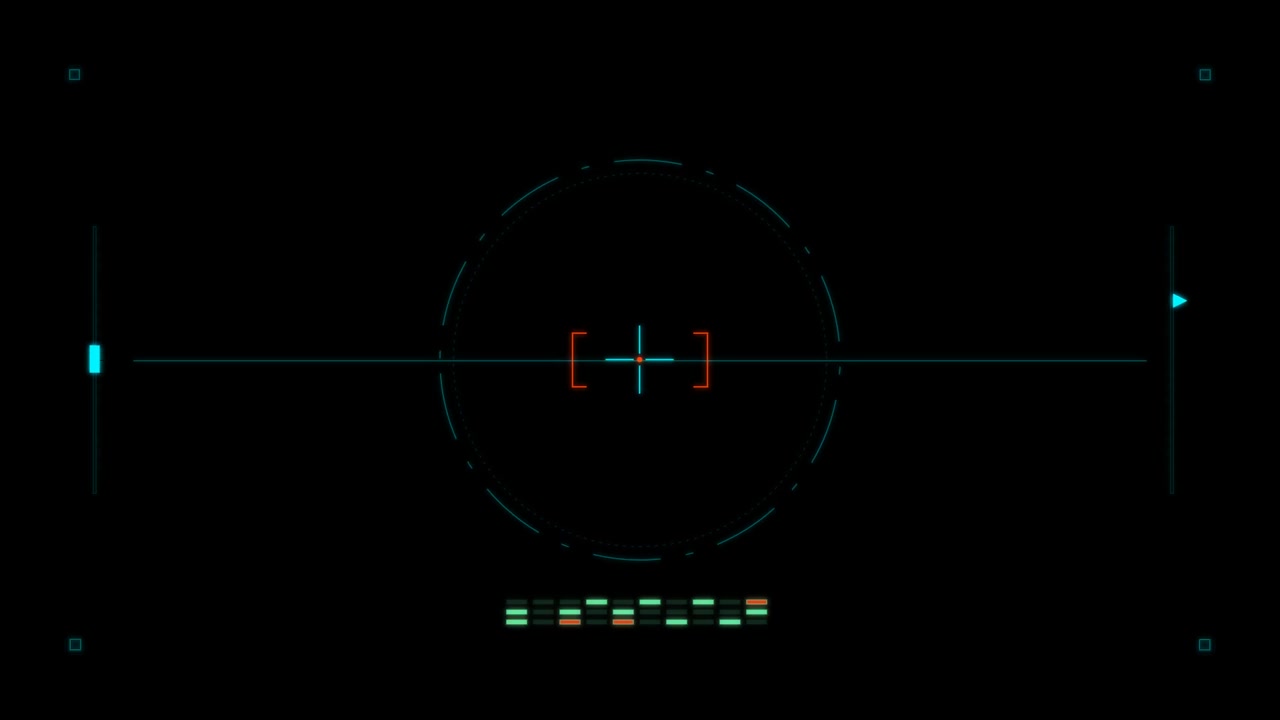 Futuristic Digital HUD Interface with Scanning Reticle