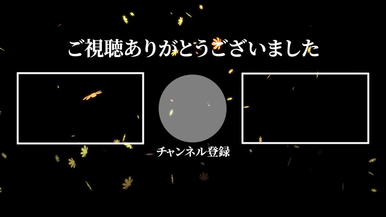 코스모스 꽃 입자 일본어 엔드 카드 모션 그래픽