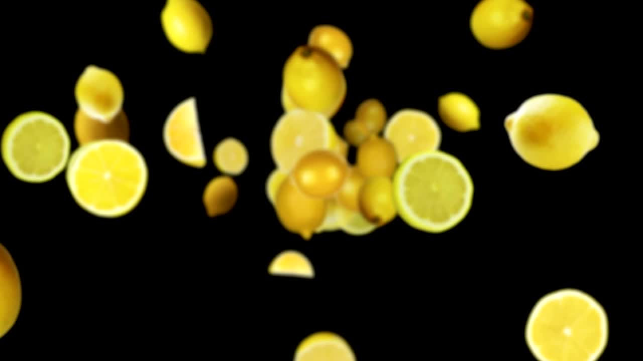Falling LEMONS Background, Loop, with Alpha Channel