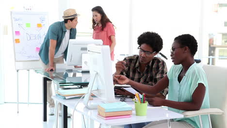 creative business partners working together