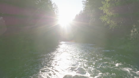 drone aerial of scenic pristine river in southern