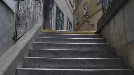 city stairs and vintage signs