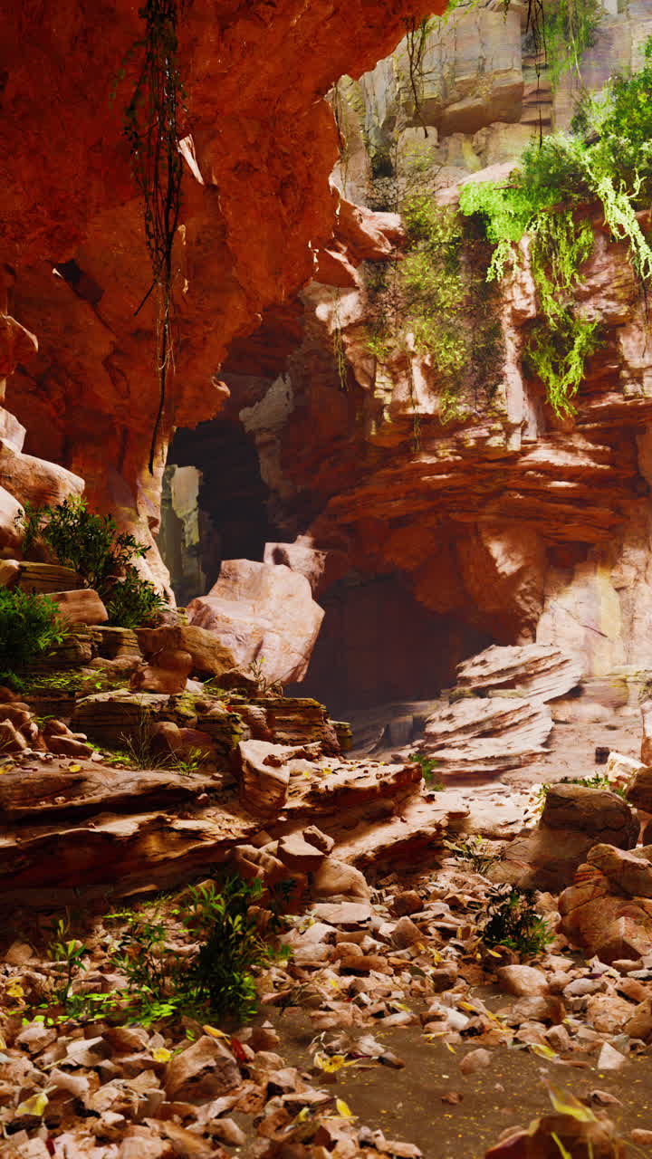 una abertura de cueva en una jungla