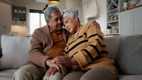 Senior,-couple-and-hug-for-empathy-on-sofa