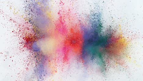 el polvo de colores explota en cámara súper lenta.