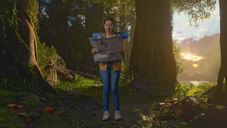 turista perdido en el bosque
