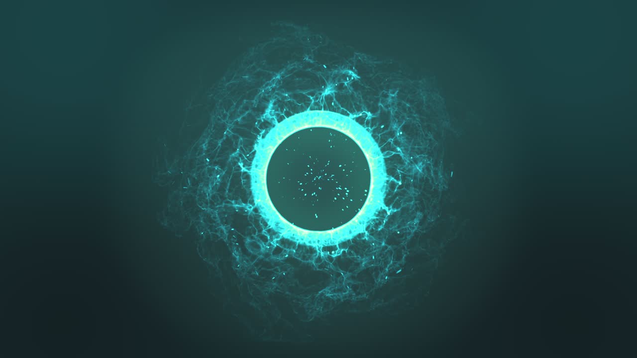 4k video of abstract blue circle with light effect.