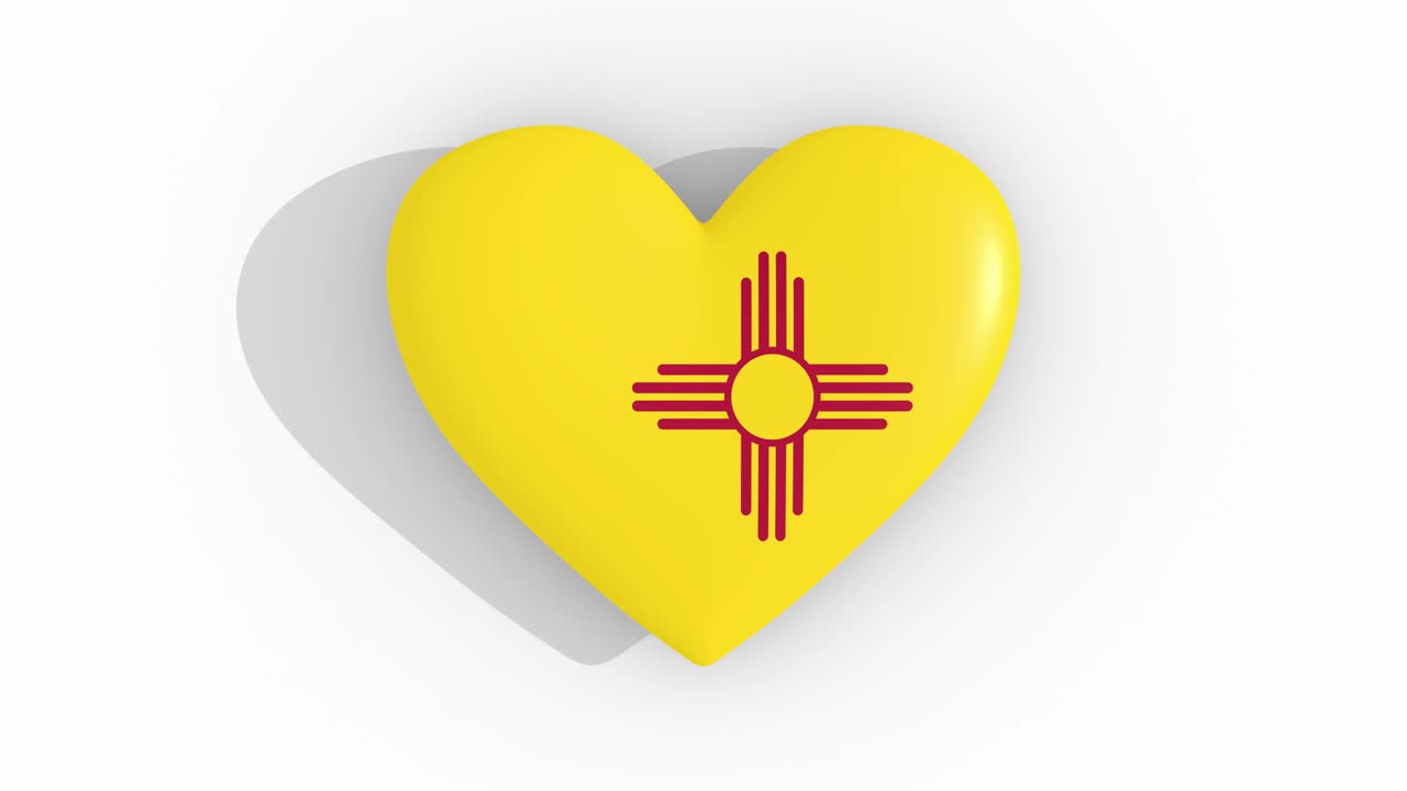 Heart in colors of flag of  New Mexico pulses, loop