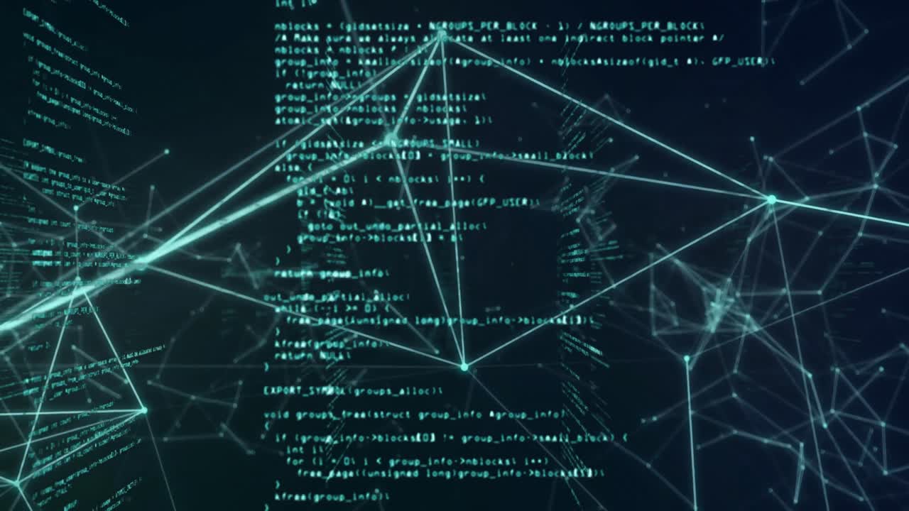 Animation of data processing and network of connections