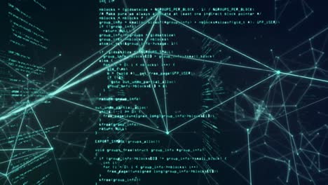 animation of data processing and network of connections