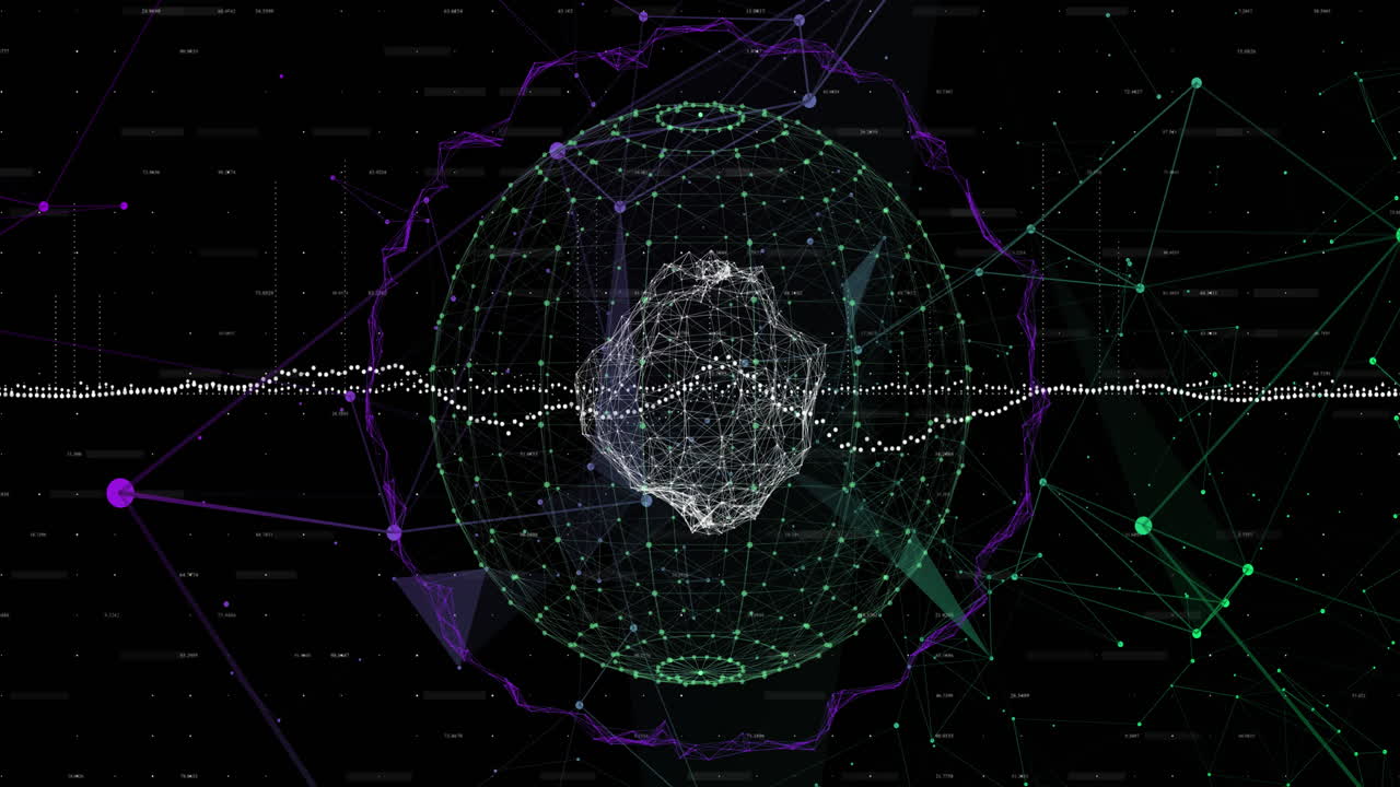 Globe of network of connection against black background