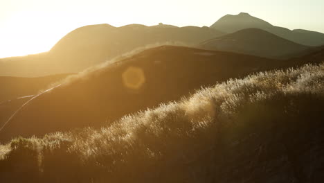 sunset over the valley fields