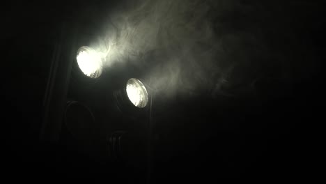 searchlights with flickering light create color music