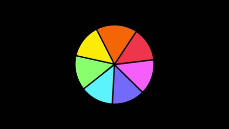 círculo de colores. rueda de la fortuna. salvapantallas. ilustración de video.