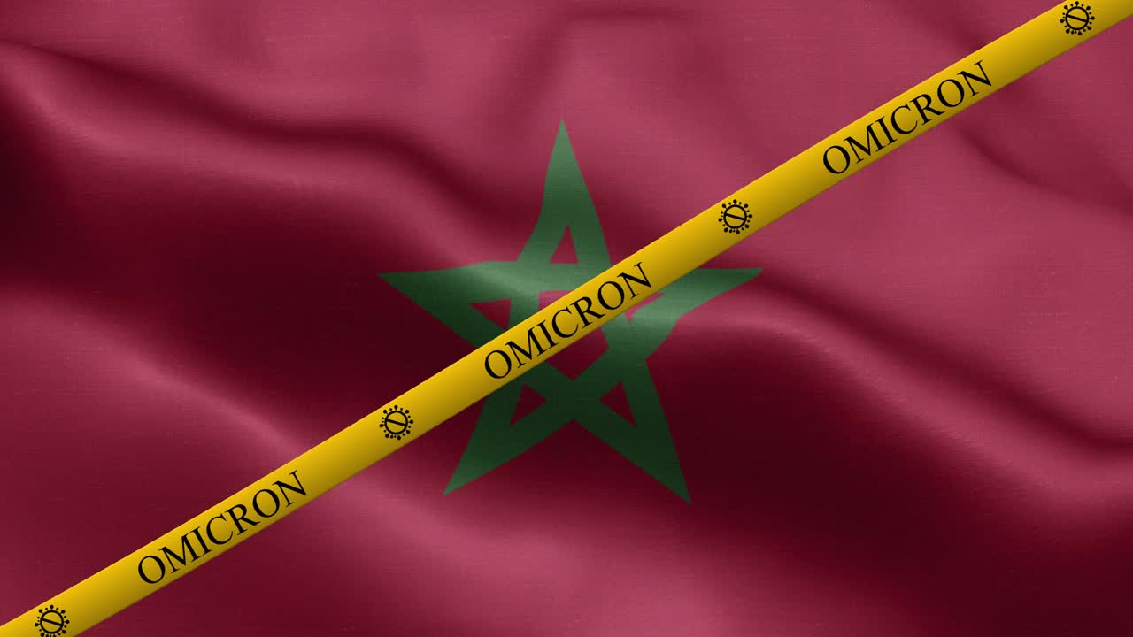 모로코 발에 오미크론 변종과 금지 줄무 - 모로코의 발