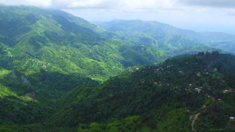 An-aerial-view-of-the-Blue-Mountains-in-Jamaica,-looking-towards-Portland-Parish-and-Saint-Thomas-parish