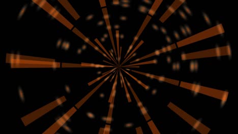 animation of orange psychedelic lights and lines through space