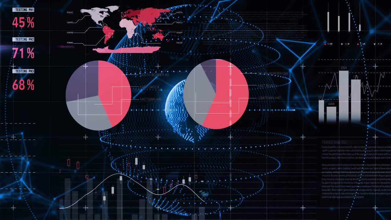 Animation of data processing over globe