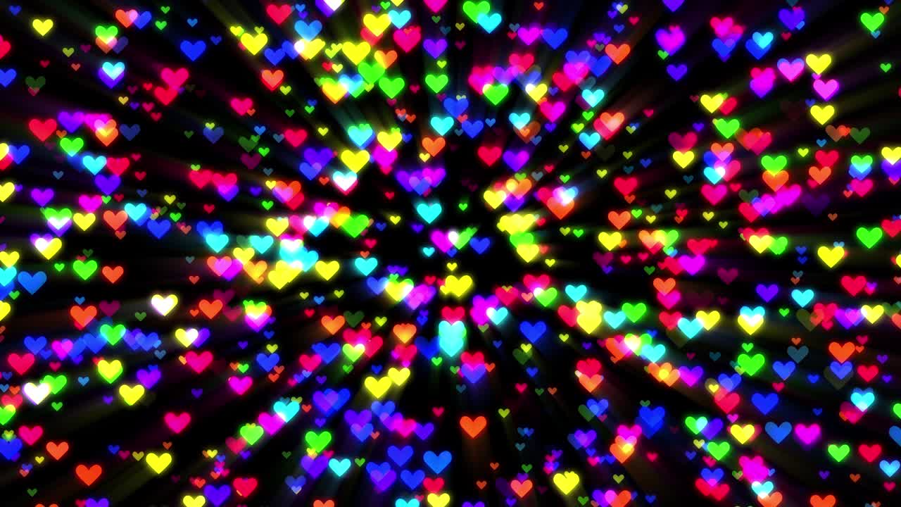 다채로운 작은 심장 모양 [loop]