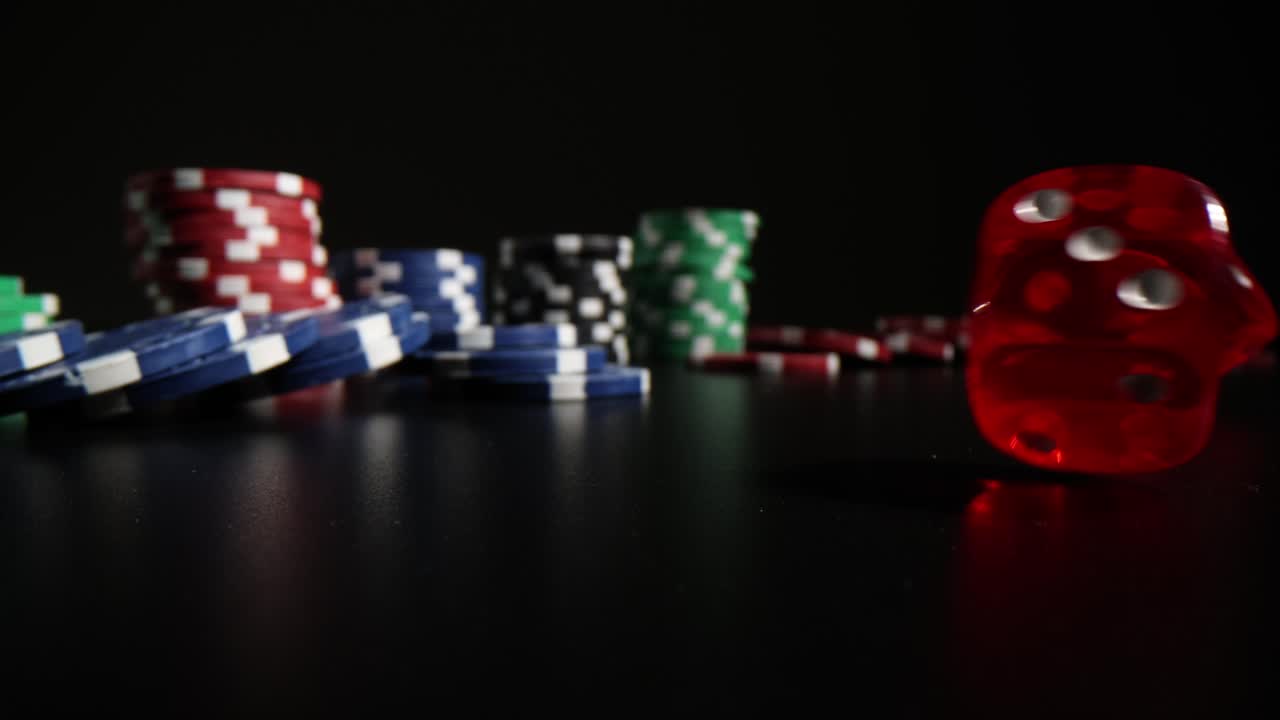 Gambling Game with Casino Chips and Dice