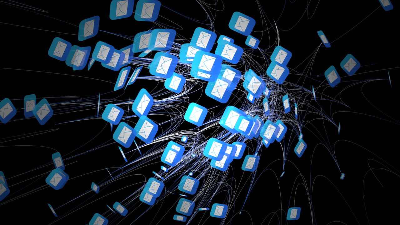 Clusters Email box icons form digital communication connection network