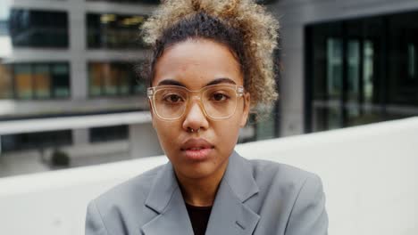 young black woman in urban setting